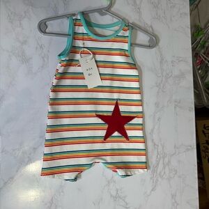 Striped Kids One Piece with Red Star